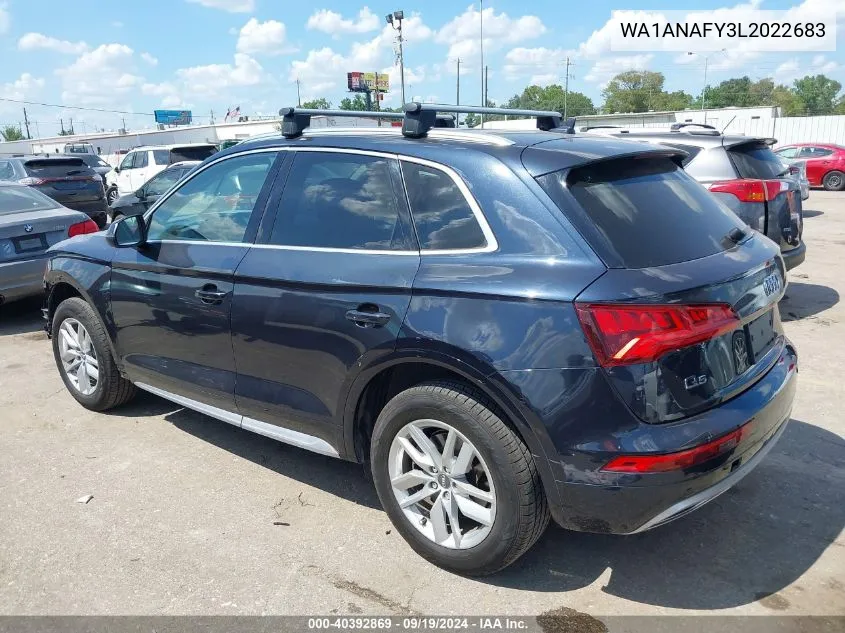 2020 Audi Q5 Premium 45 Tfsi Quattro S Tronic/Titanium Premium 45 Tfsi Quattro S Tronic VIN: WA1ANAFY3L2022683 Lot: 40392869