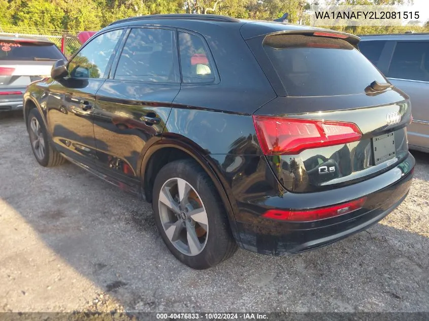 2020 Audi Q5 Premium 45 Tfsi Quattro S Tronic VIN: WA1ANAFY2L2081515 Lot: 40476833