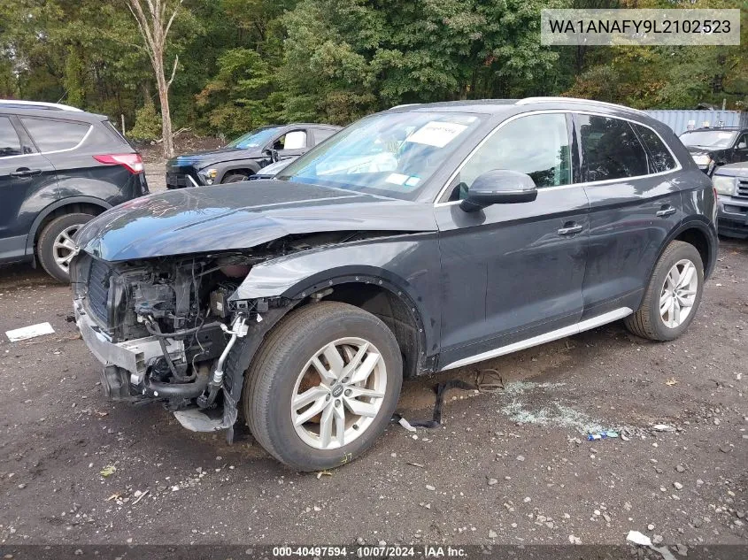 2020 Audi Q5 Premium 45 Tfsi Quattro S Tronic VIN: WA1ANAFY9L2102523 Lot: 40497594