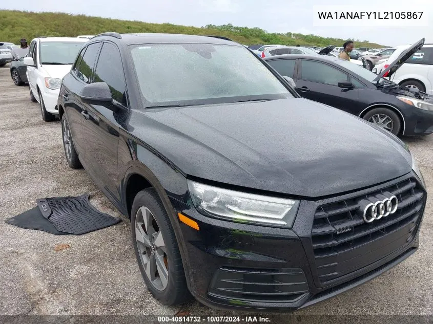 2020 Audi Q5 Premium 45 Tfsi Quattro S Tronic VIN: WA1ANAFY1L2105867 Lot: 40514732