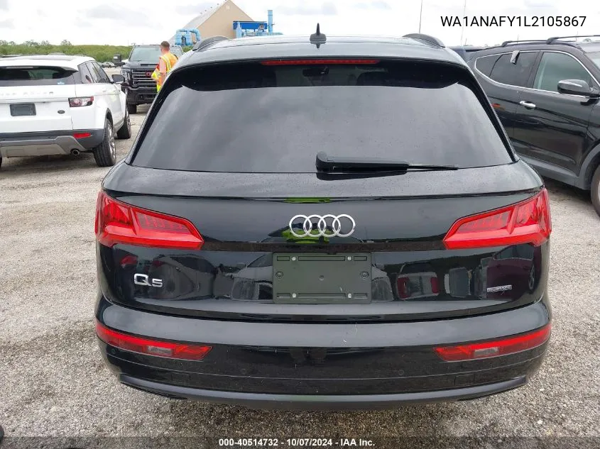 2020 Audi Q5 Premium 45 Tfsi Quattro S Tronic VIN: WA1ANAFY1L2105867 Lot: 40514732