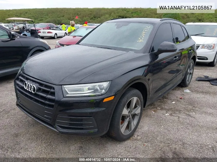 2020 Audi Q5 Premium 45 Tfsi Quattro S Tronic VIN: WA1ANAFY1L2105867 Lot: 40514732