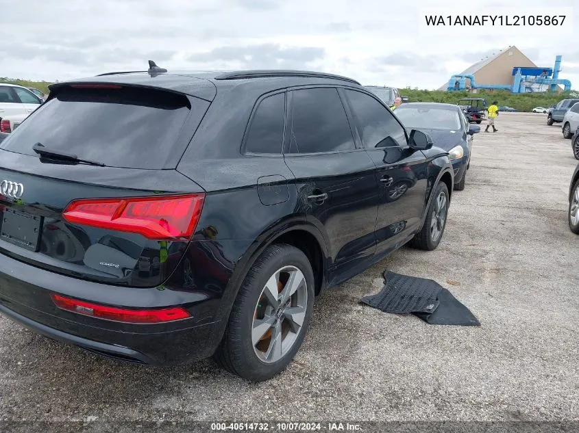 2020 Audi Q5 Premium 45 Tfsi Quattro S Tronic VIN: WA1ANAFY1L2105867 Lot: 40514732