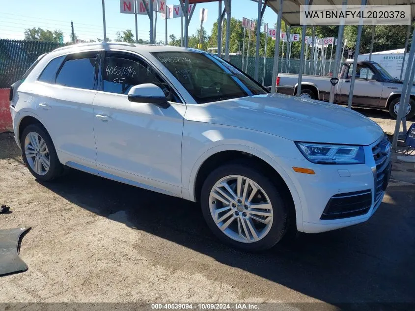 2020 Audi Q5 Premium Plus 45 Tfsi Quattro S Tronic VIN: WA1BNAFY4L2020378 Lot: 40539094