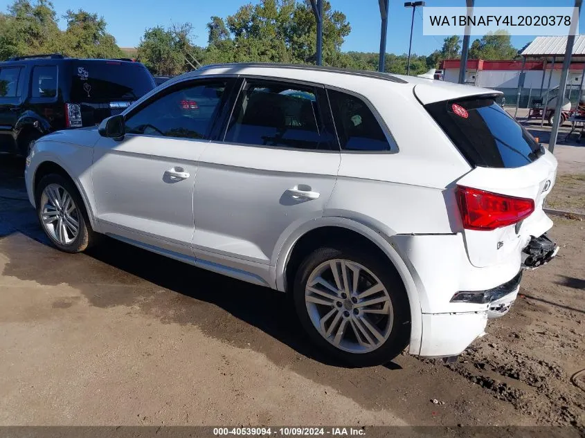 2020 Audi Q5 Premium Plus 45 Tfsi Quattro S Tronic VIN: WA1BNAFY4L2020378 Lot: 40539094