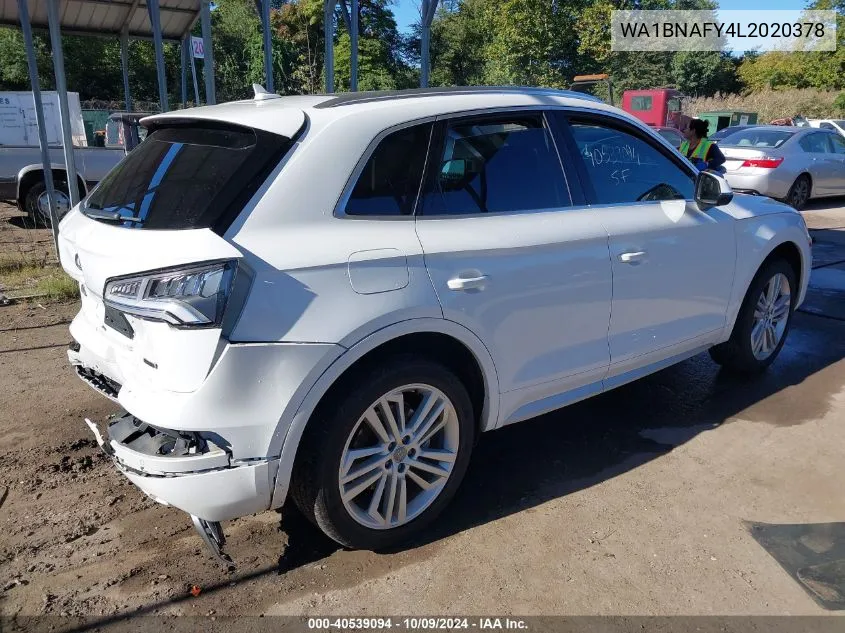 2020 Audi Q5 Premium Plus 45 Tfsi Quattro S Tronic VIN: WA1BNAFY4L2020378 Lot: 40539094