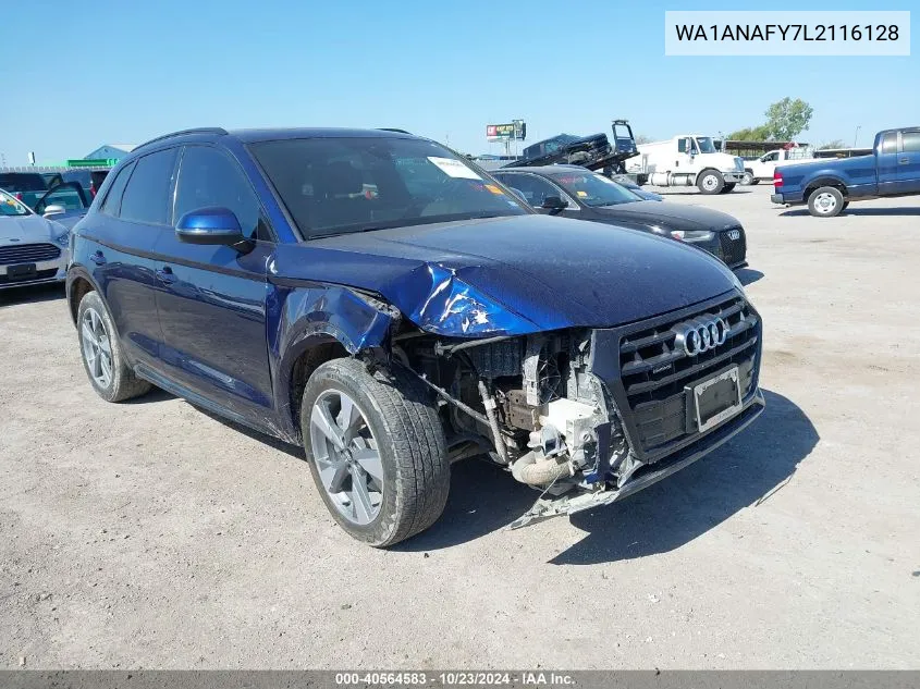 2020 Audi Q5 Premium 45 Tfsi Quattro S Tronic VIN: WA1ANAFY7L2116128 Lot: 40564583