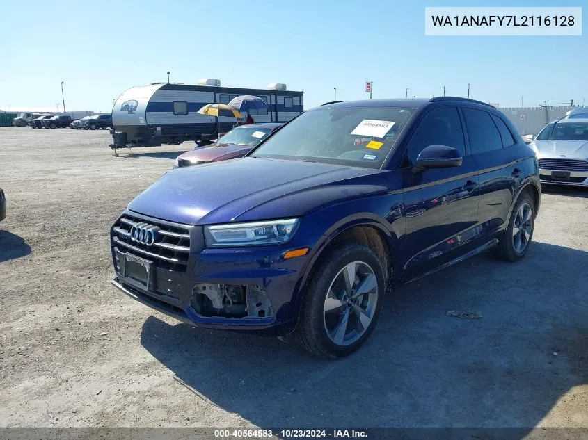 2020 Audi Q5 Premium 45 Tfsi Quattro S Tronic VIN: WA1ANAFY7L2116128 Lot: 40564583