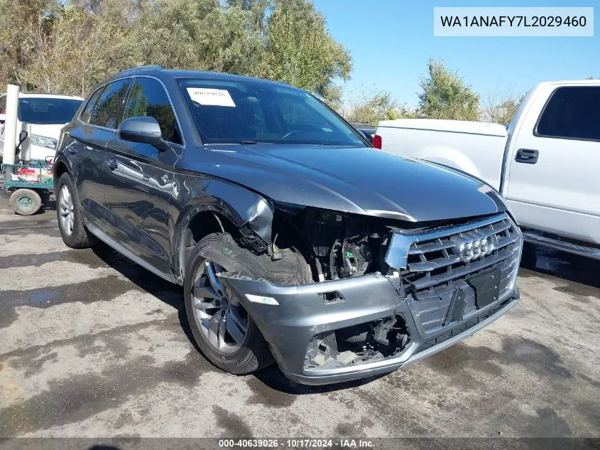 2020 Audi Q5 Premium 45 Tfsi Quattro S Tronic/Titanium Premium 45 Tfsi Quattro S Tronic VIN: WA1ANAFY7L2029460 Lot: 40639026