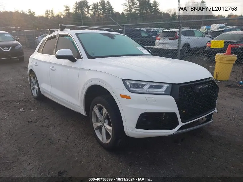 2020 Audi Q5 Premium Plus 45 Tfsi Quattro S Tronic VIN: WA1BNAFY7L2012758 Lot: 40736399