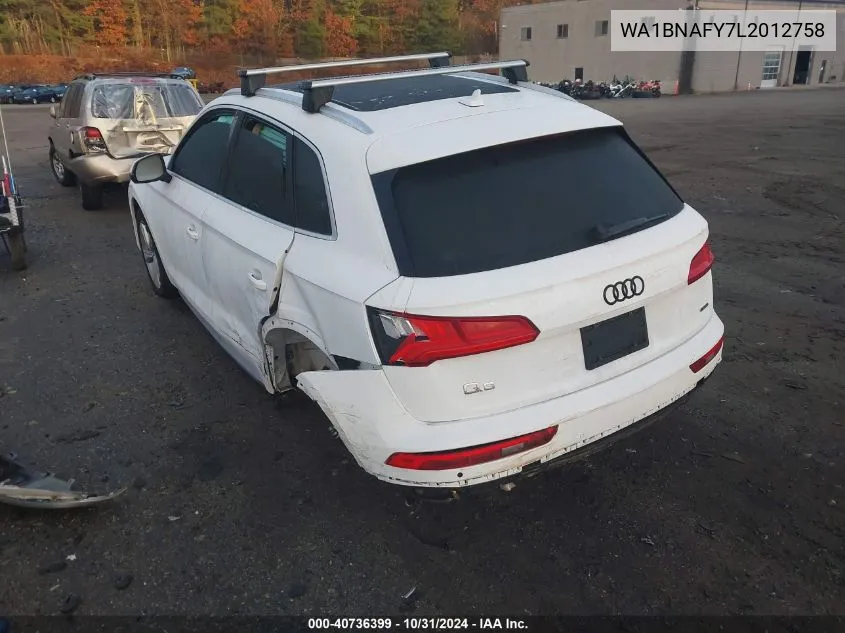 2020 Audi Q5 Premium Plus 45 Tfsi Quattro S Tronic VIN: WA1BNAFY7L2012758 Lot: 40736399