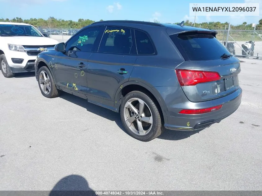 2020 Audi Q5 Titanium Premium Plus 45 Tfsi Quattro S Tronic VIN: WA1ENAFYXL2096037 Lot: 40749342