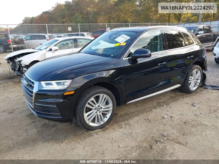 2020 Audi Q5 Premium Plus 45 Tfsi Quattro S Tronic VIN: WA1BNAFY3L2024292 Lot: 40768718