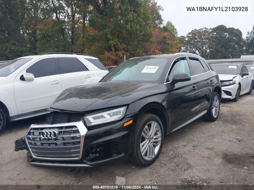 2020 Audi Q5 Premium Plus 45 Tfsi Quattro S Tronic VIN: WA1BNAFY1L2103928 Lot: 40781019