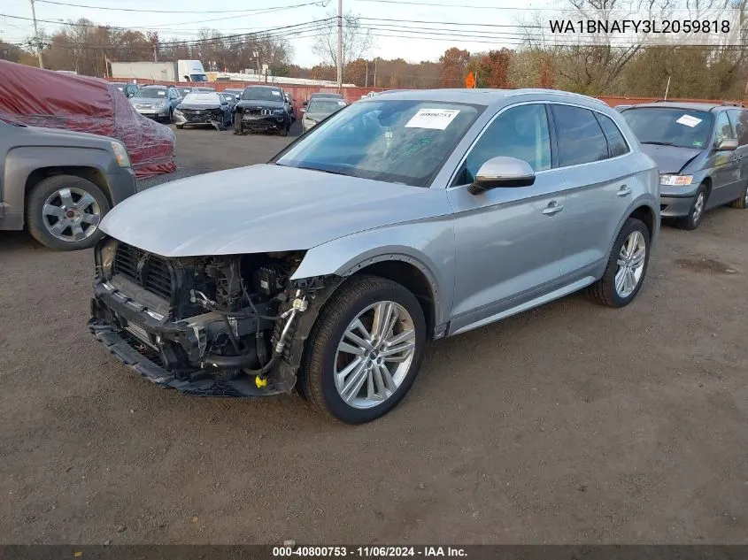 2020 Audi Q5 Premium Plus 45 Tfsi Quattro S Tronic VIN: WA1BNAFY3L2059818 Lot: 40800753