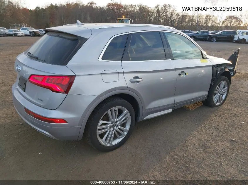 2020 Audi Q5 Premium Plus 45 Tfsi Quattro S Tronic VIN: WA1BNAFY3L2059818 Lot: 40800753