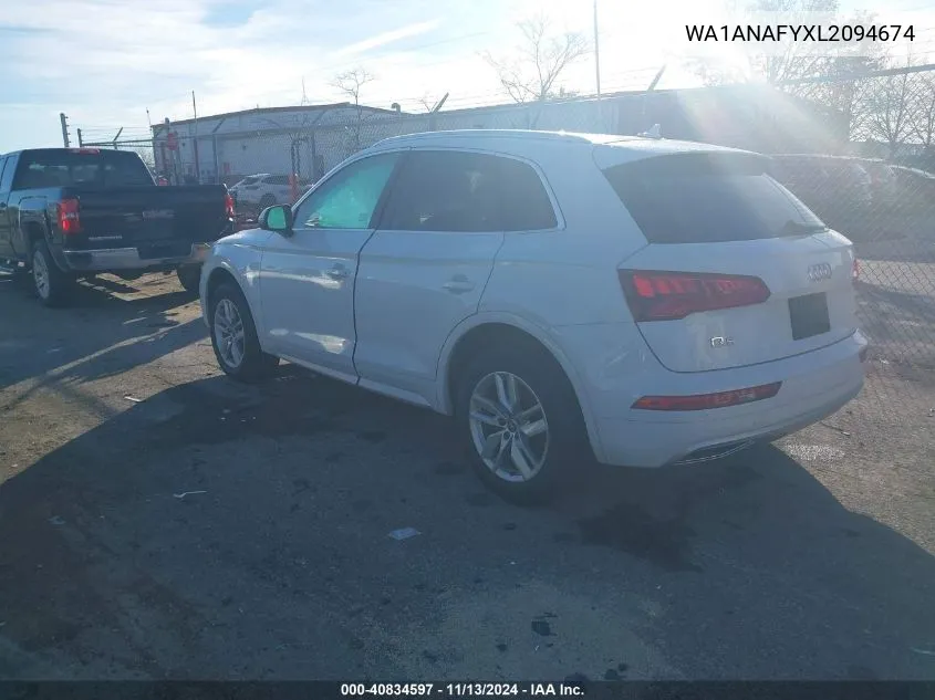 2020 Audi Q5 Premium 45 Tfsi Quattro S Tronic/Titanium Premium 45 Tfsi Quattro S Tronic VIN: WA1ANAFYXL2094674 Lot: 40834597