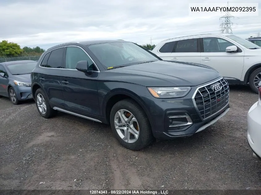 WA1AAAFY0M2092395 2021 Audi Q5 Premium