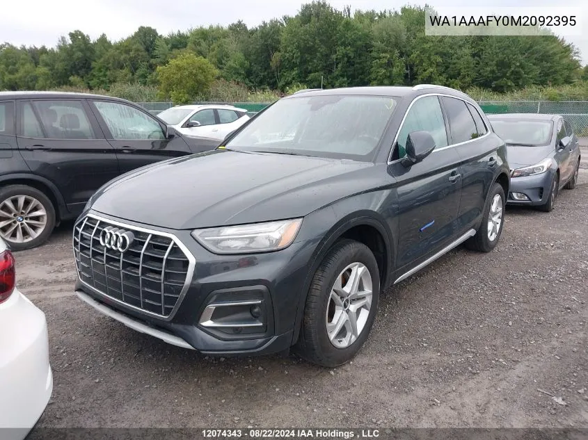 WA1AAAFY0M2092395 2021 Audi Q5 Premium