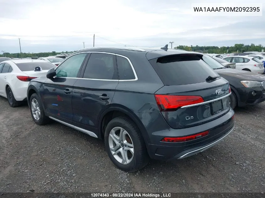 WA1AAAFY0M2092395 2021 Audi Q5 Premium