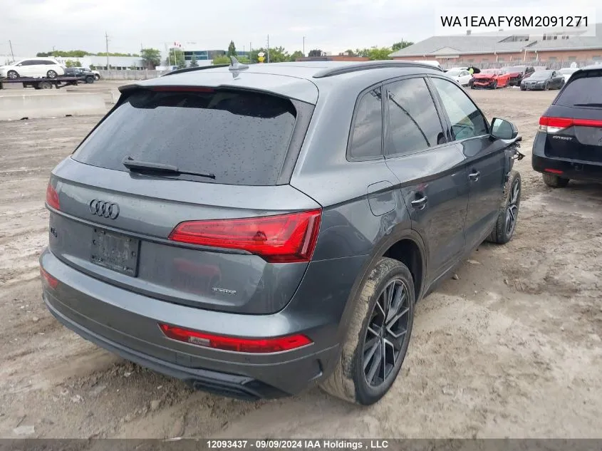 2021 Audi Q5 VIN: WA1EAAFY8M2091271 Lot: 12093437