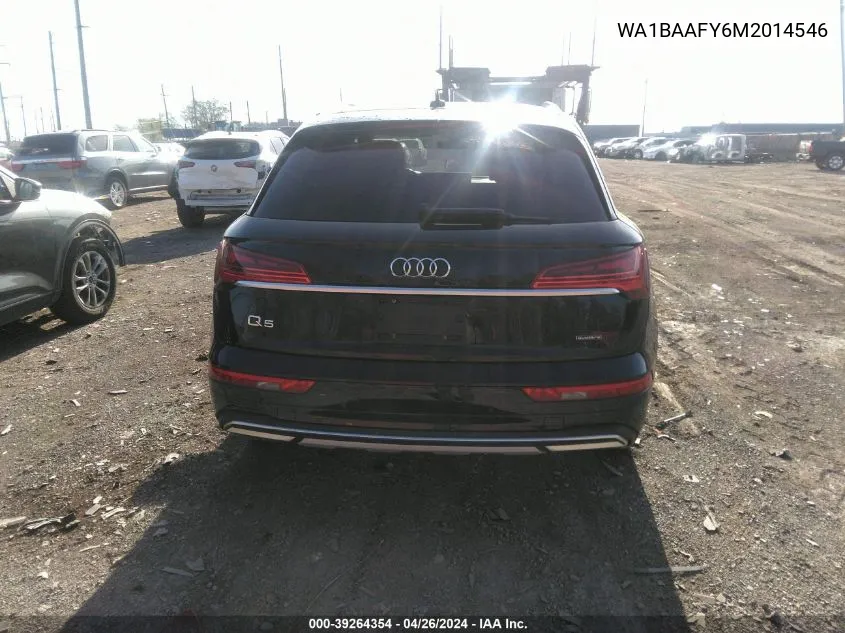 2021 Audi Q5 Premium Plus 45 Tfsi Quattro S Tronic VIN: WA1BAAFY6M2014546 Lot: 39264354