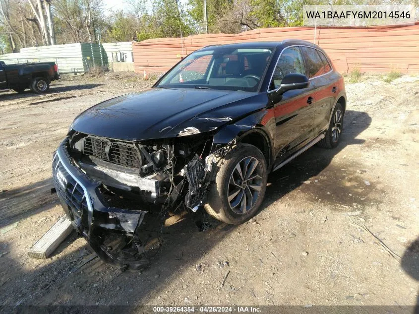 2021 Audi Q5 Premium Plus 45 Tfsi Quattro S Tronic VIN: WA1BAAFY6M2014546 Lot: 39264354