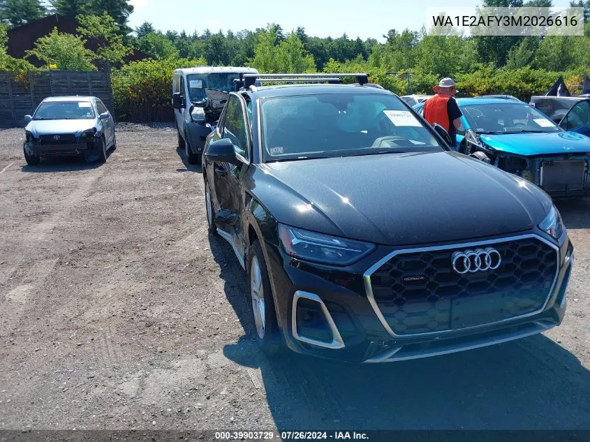 2021 Audi Q5 Premium Plus 55 Tfsi E Quattro S Tronic VIN: WA1E2AFY3M2026616 Lot: 39903729