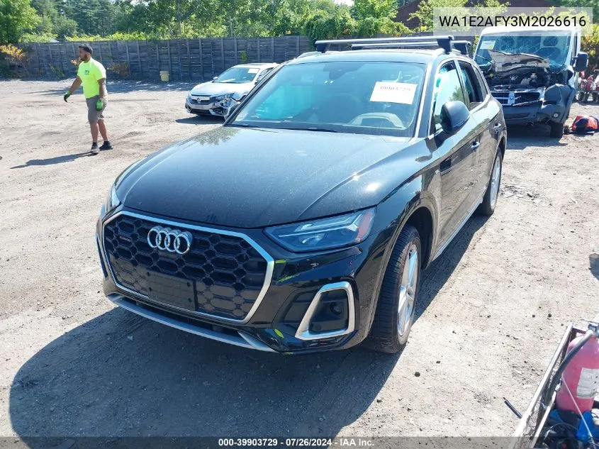 2021 Audi Q5 Premium Plus 55 Tfsi E Quattro S Tronic VIN: WA1E2AFY3M2026616 Lot: 39903729