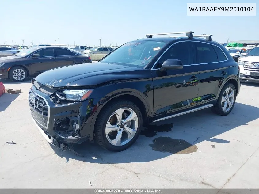 2021 Audi Q5 Premium Plus 45 Tfsi Quattro S Tronic VIN: WA1BAAFY9M2010104 Lot: 40068278