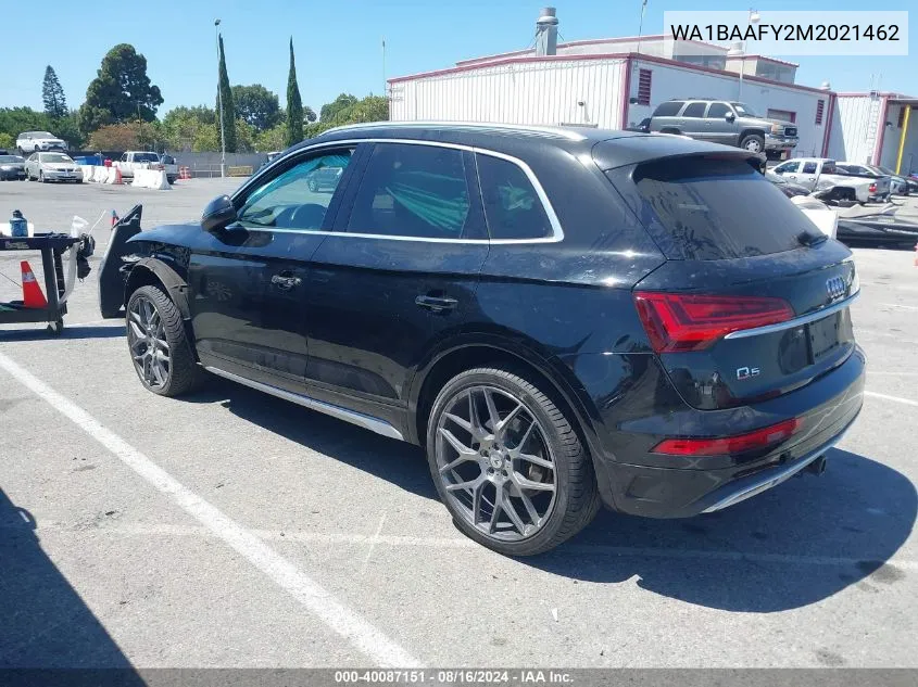 2021 Audi Q5 Premium Plus 45 Tfsi Quattro S Tronic VIN: WA1BAAFY2M2021462 Lot: 40087151