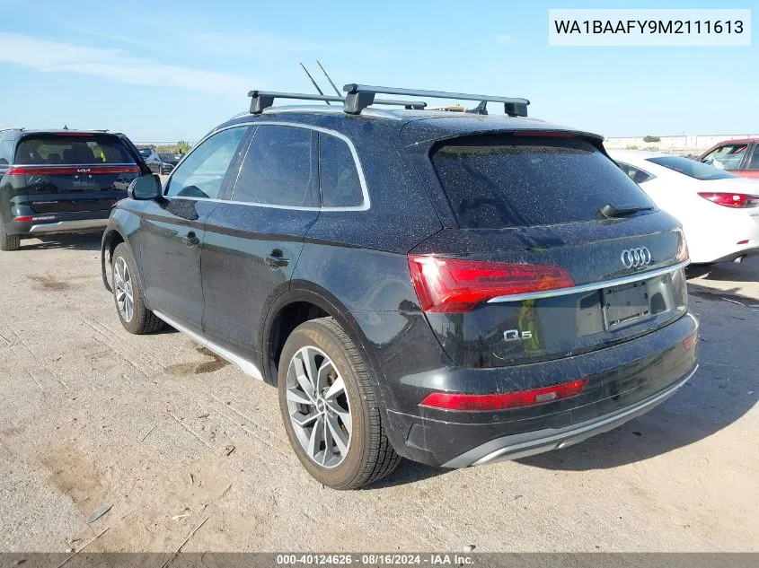 2021 Audi Q5 Premium Plus 45 Tfsi Quattro S Tronic VIN: WA1BAAFY9M2111613 Lot: 40124626