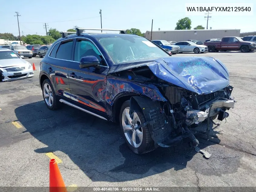 2021 Audi Q5 Premium Plus 45 Tfsi Quattro S Tronic VIN: WA1BAAFYXM2129540 Lot: 40140706