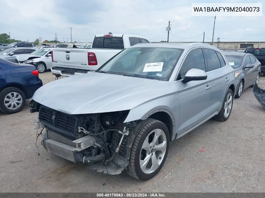 2021 Audi Q5 Premium Plus 45 Tfsi Quattro S Tronic VIN: WA1BAAFY9M2040073 Lot: 40170043