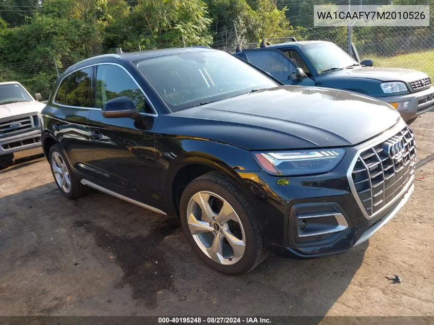 2021 Audi Q5 Prestige 45 Tfsi Quattro S Tronic VIN: WA1CAAFY7M2010526 Lot: 40195248