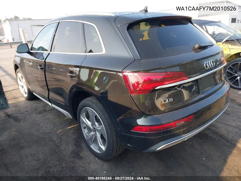 2021 Audi Q5 Prestige 45 Tfsi Quattro S Tronic VIN: WA1CAAFY7M2010526 Lot: 40195248