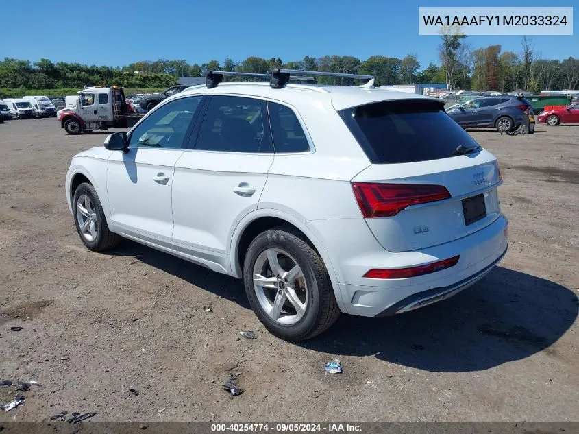 WA1AAAFY1M2033324 2021 Audi Q5 Premium 45 Tfsi Quattro S Tronic