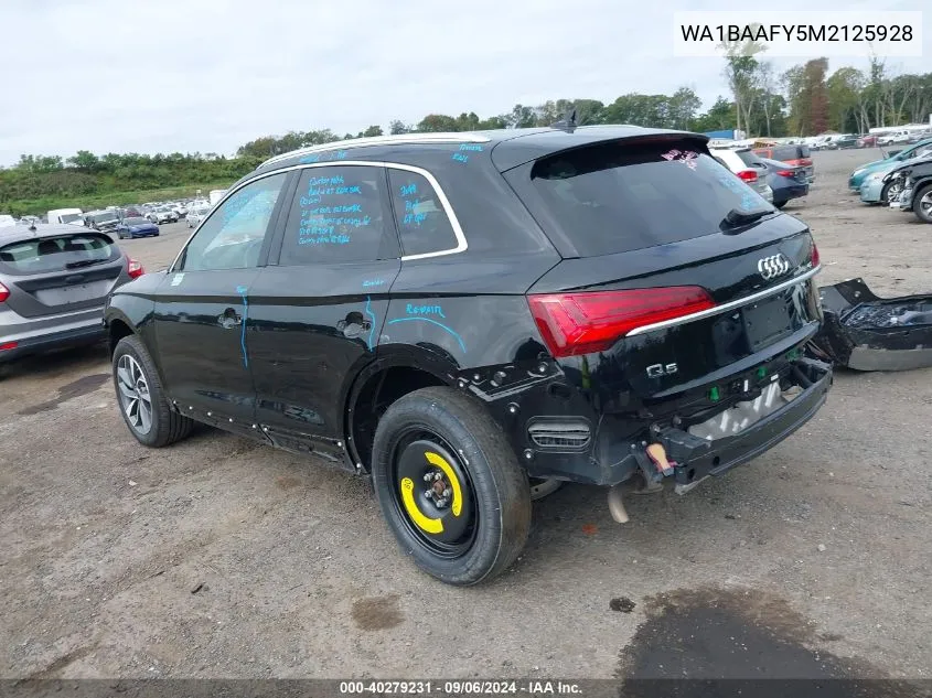 2021 Audi Q5 Premium Plus 45 Tfsi Quattro S Tronic VIN: WA1BAAFY5M2125928 Lot: 40279231