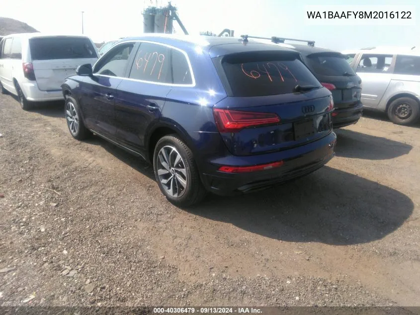 WA1BAAFY8M2016122 2021 Audi Q5 Premium Plus 45 Tfsi Quattro S Tronic