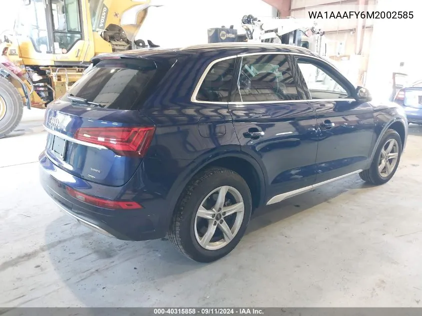 WA1AAAFY6M2002585 2021 Audi Q5 Premium 45 Tfsi Quattro S Tronic