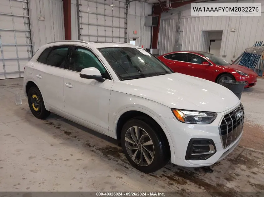 2021 Audi Q5 Premium 45 Tfsi Quattro S Tronic VIN: WA1AAAFY0M2032276 Lot: 40325024