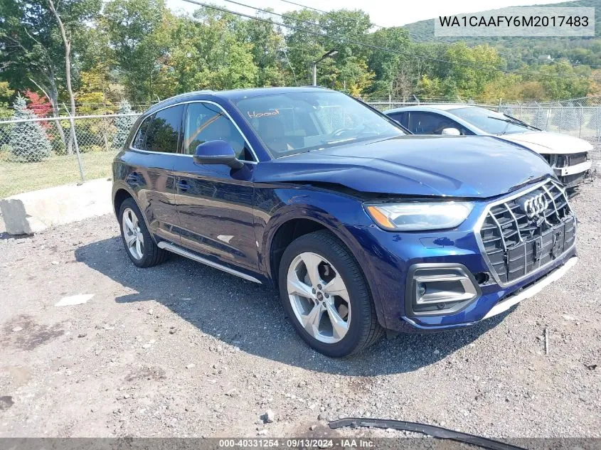 WA1CAAFY6M2017483 2021 Audi Q5 Prestige