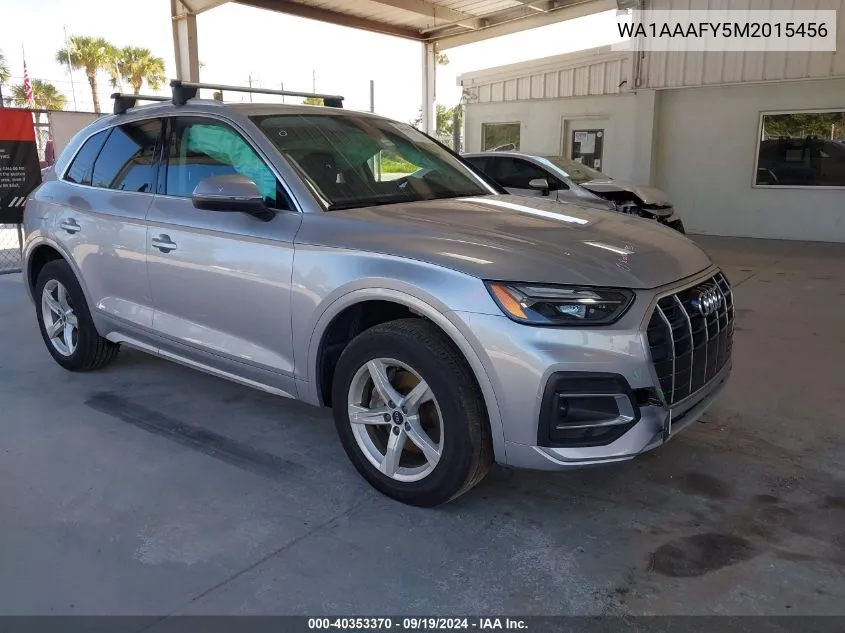 2021 Audi Q5 Premium 45 Tfsi Quattro S Tronic VIN: WA1AAAFY5M2015456 Lot: 40353370