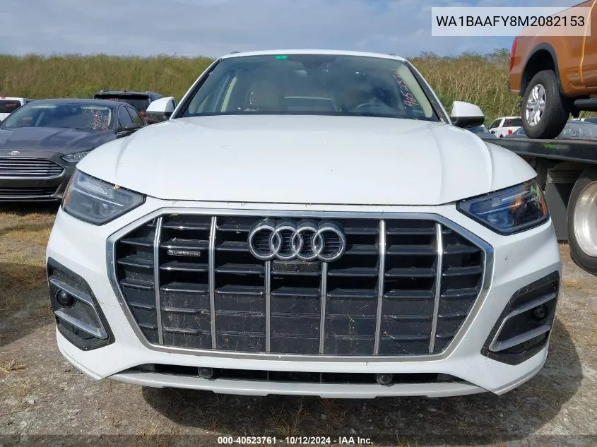 2021 Audi Q5 Premium Plus 45 Tfsi Quattro S Tronic VIN: WA1BAAFY8M2082153 Lot: 40523761