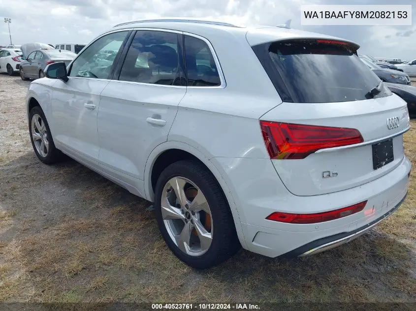 2021 Audi Q5 Premium Plus 45 Tfsi Quattro S Tronic VIN: WA1BAAFY8M2082153 Lot: 40523761