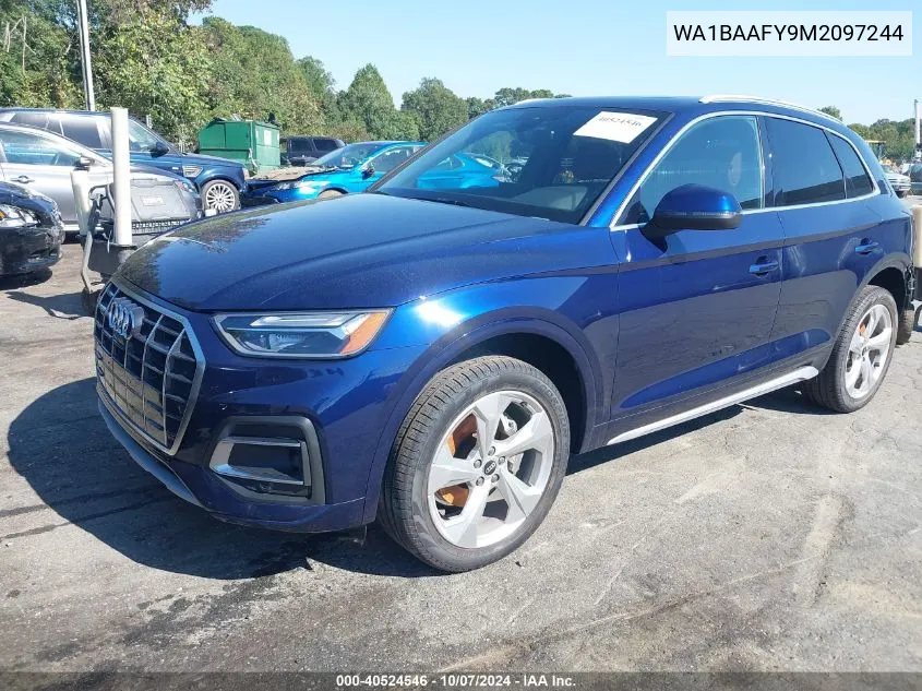 2021 Audi Q5 Premium Plus 45 Tfsi Quattro S Tronic VIN: WA1BAAFY9M2097244 Lot: 40524546