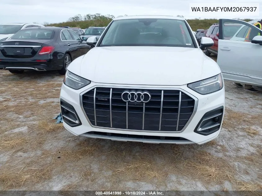 2021 Audi Q5 Premium Plus 45 Tfsi Quattro S Tronic VIN: WA1BAAFY0M2067937 Lot: 40541998