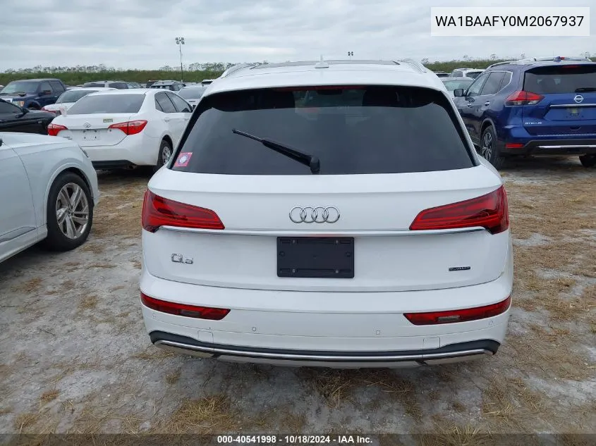 2021 Audi Q5 Premium Plus 45 Tfsi Quattro S Tronic VIN: WA1BAAFY0M2067937 Lot: 40541998