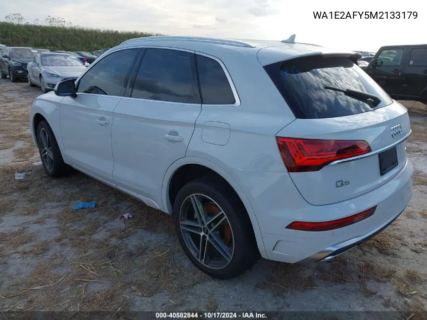 2021 Audi Q5 Premium Plus 55 Tfsi E Quattro S Tronic VIN: WA1E2AFY5M2133179 Lot: 40582844