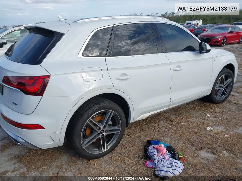 2021 Audi Q5 Premium Plus 55 Tfsi E Quattro S Tronic VIN: WA1E2AFY5M2133179 Lot: 40582844